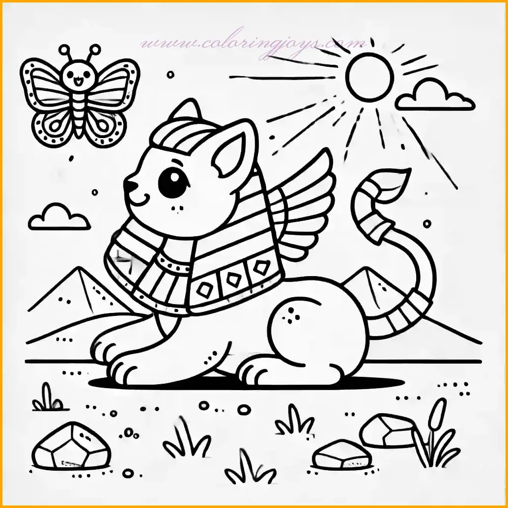 Adorable Sphinx Coloring Pages Collection for Kids