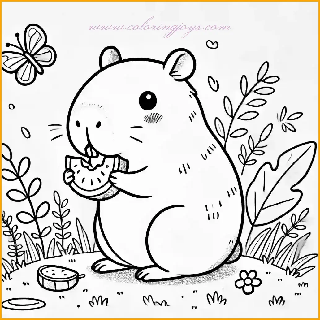 20+ Cute Capybara Coloring Pages for Kids – Fun and Easy Designs to Print and Color!