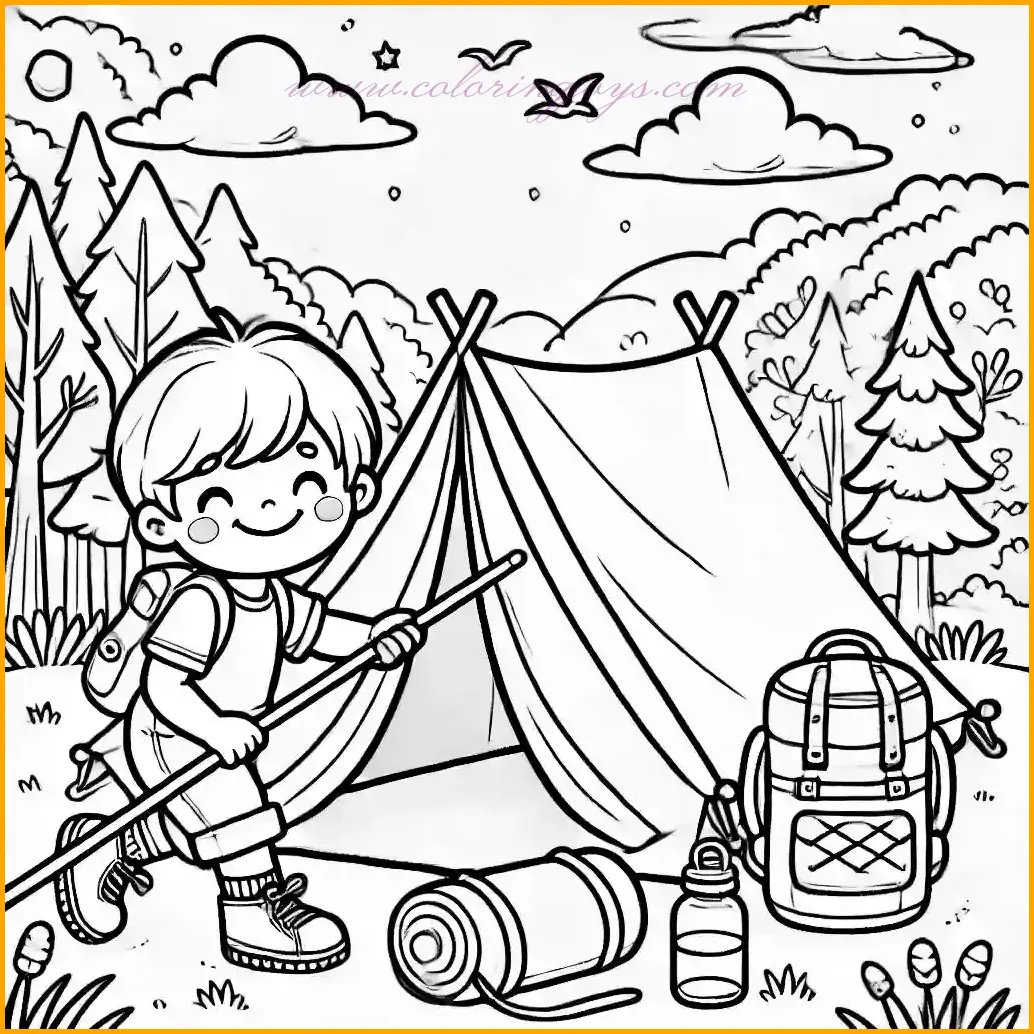 Camping Coloring Pages: Fun and Free Printable Sheets for Kids’ Outdoor Adventures