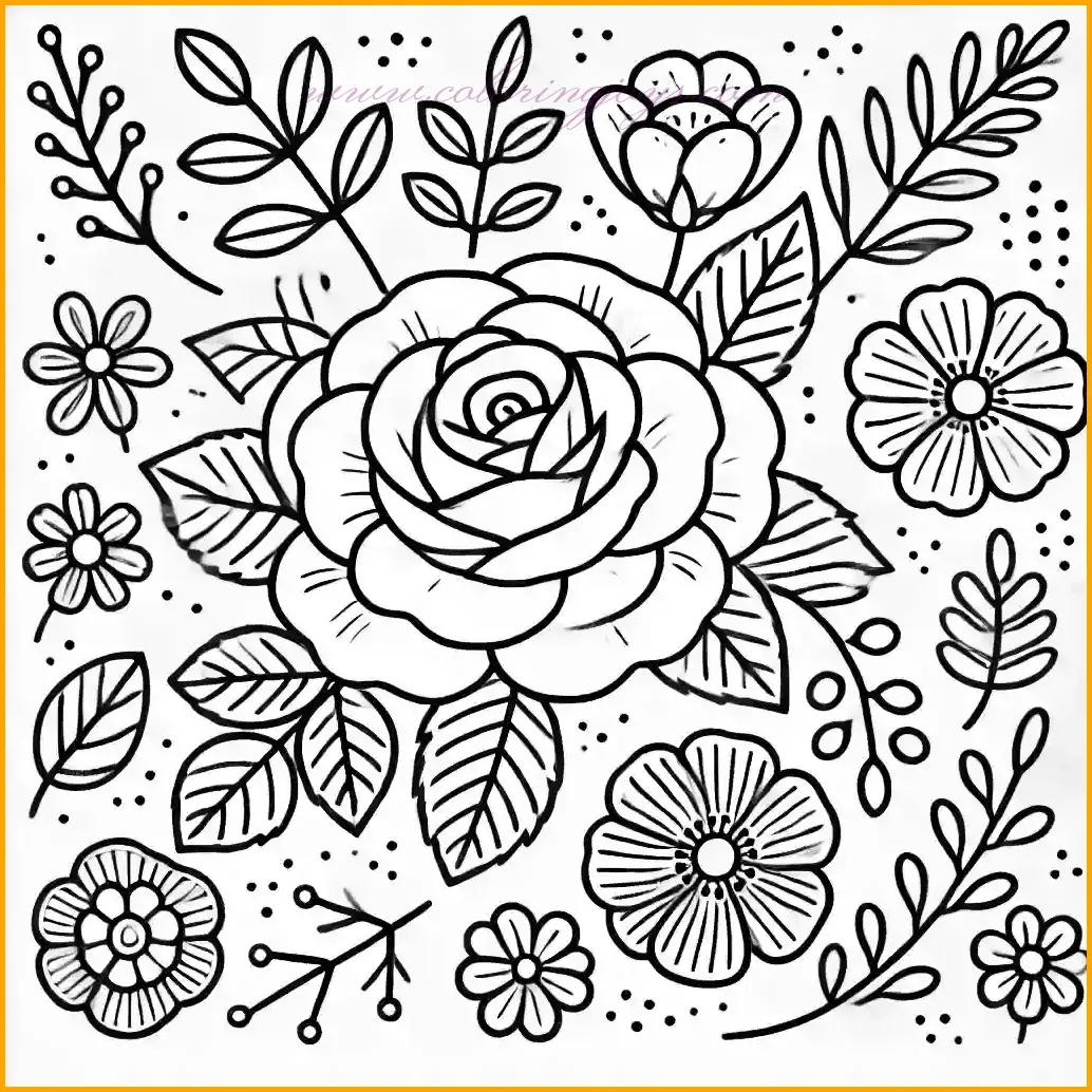 Rose Coloring Pages – Free Printable Designs for Relaxing Floral Coloring