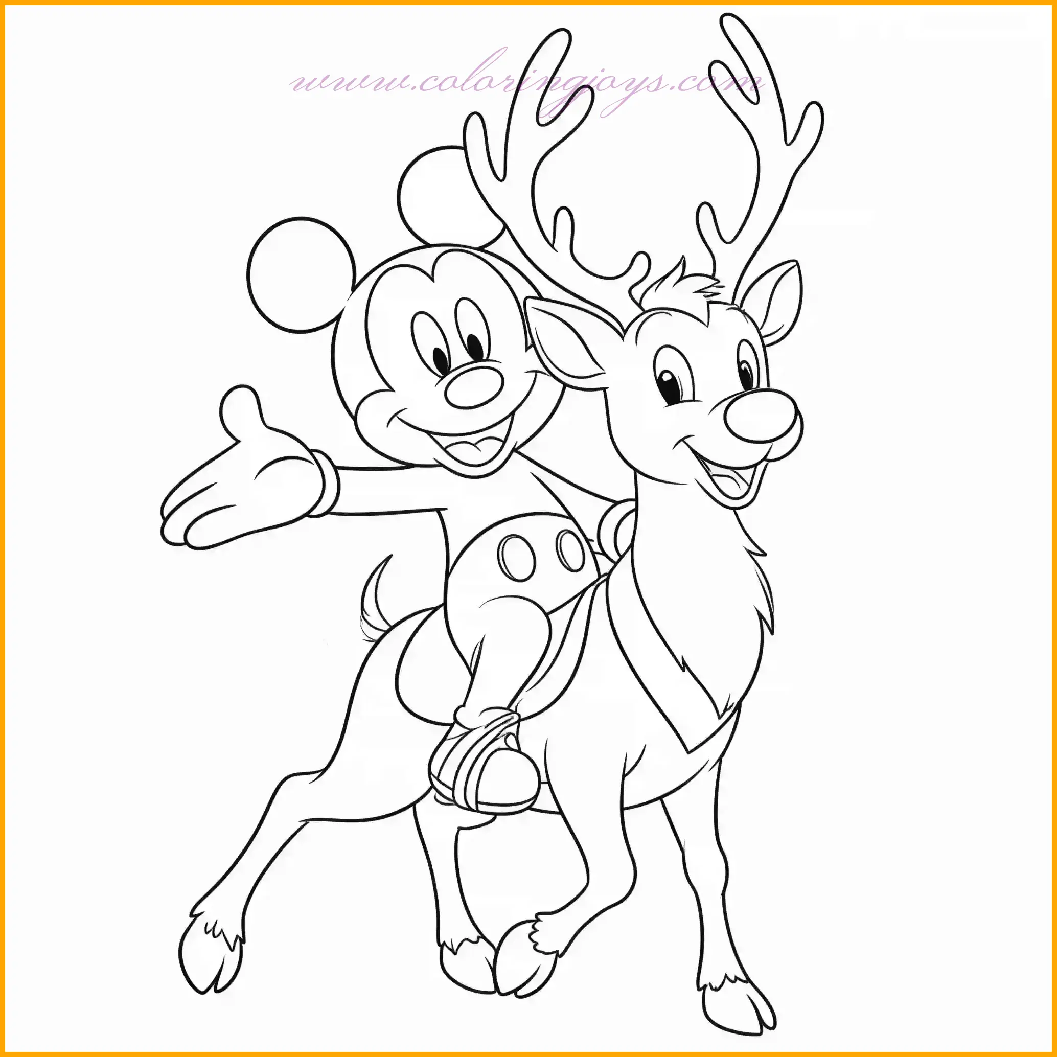 Christmas Coloring Pages of Mickey Mouse – Festive and Fun Holiday Printables for Kids