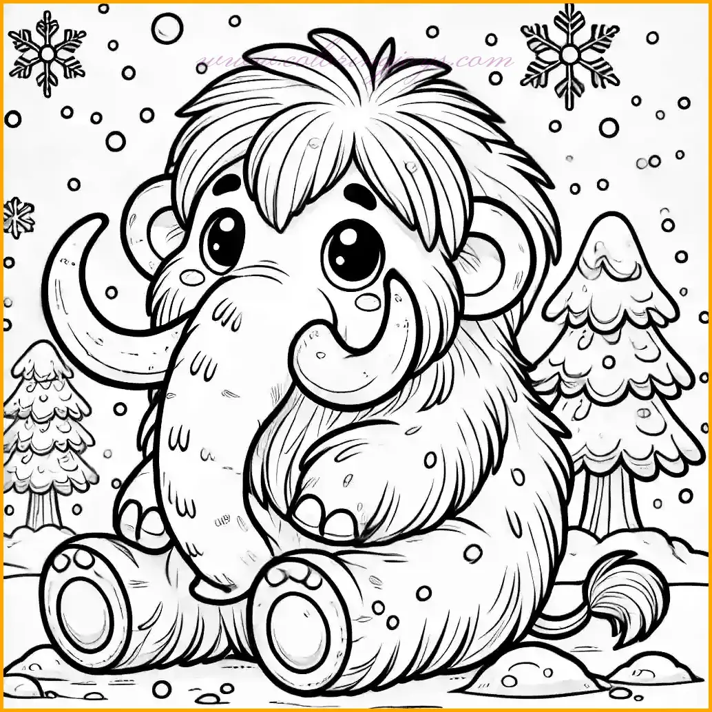 Adorable Woolly Mammoth Coloring Pages Collection for Kids