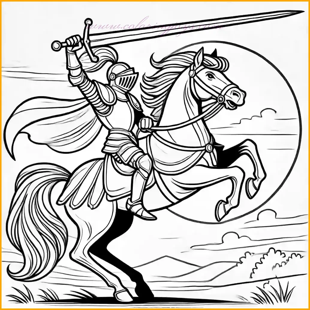 Knight Coloring Pages: Free Printable Designs for Kids and Medieval Enthusiasts