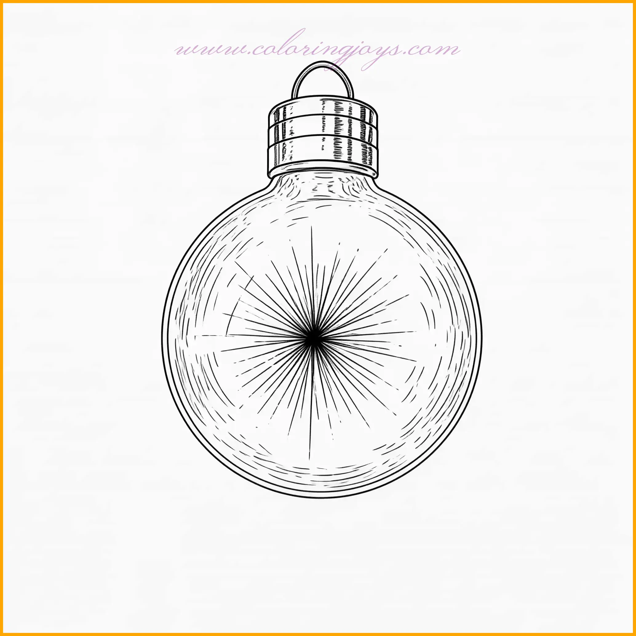 This christmas bulb coloring page showcases a mesmerizing star-shaped reflection inside the bulb, adding a touch of elegance to the design. Use soft golden tones for the star and blend outward with lighter shades to create a reflective glow. The bulb itself can be colored in festive hues such as deep red, green, or even metallic gold for a luxurious feel. Add subtle gradients to give the bulb a realistic glass-like effect, and enhance the design with small sparkles around the star. This page is perfect for bringing the magic of Christmas to life.