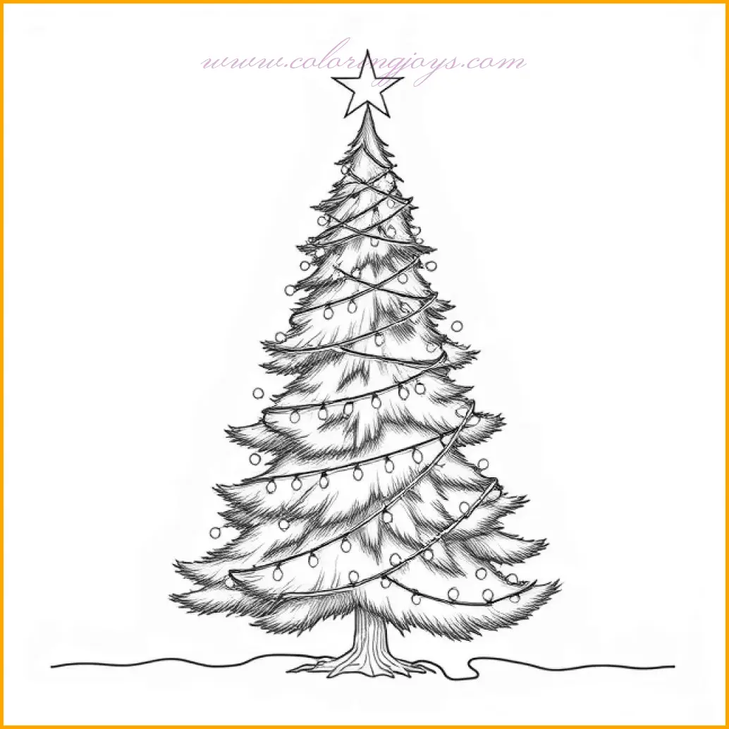 This glowing Christmas tree is wrapped in twinkling lights, perfect for creating a magical holiday atmosphere. Use yellow or white for the lights and mix various green shades for the tree branches. Decorate with brightly colored ornaments, like red, blue, and purple, to complement the lights. Add a soft gradient background with hints of night sky or snowfall for an enchanting finish.