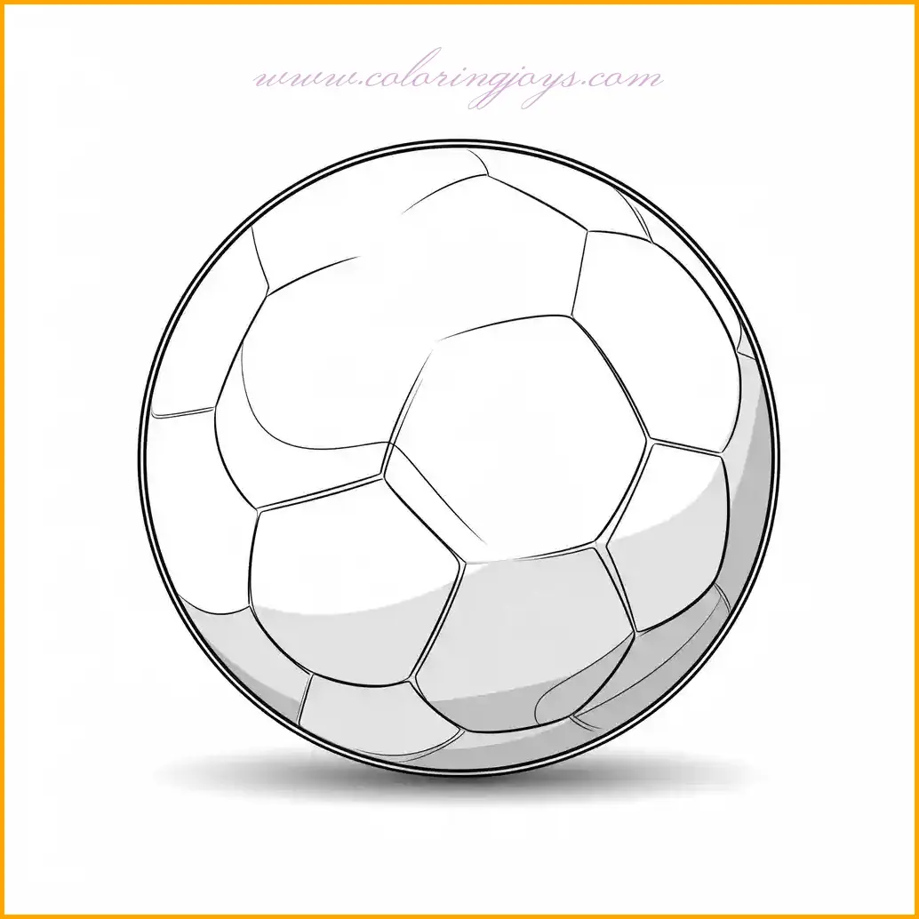 This coloring page features a soccer ball with light shadowing to give it a more realistic and three-dimensional look. The soccer ball’s black and white panels are enhanced with subtle shading, allowing young artists to practice their shading techniques. To highlight the ball's shape, children can use soft gray tones to create shadows under the panels, adding depth and dimension. The grass or background around the soccer ball can be filled with vibrant green shades, creating a beautiful contrast to the ball itself. This page is perfect for kids who want to experiment with light and shadow while creating a more lifelike and dynamic soccer ball.