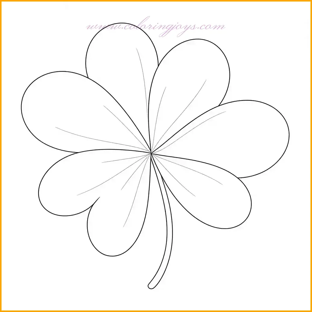 This coloring page features a large shamrock with bold and clear lines, making it perfect for young artists and those new to coloring. The shamrock has a straightforward design, with each leaf outlined distinctly to provide a clean and enjoyable coloring experience. To bring the shamrock to life, consider using bright green hues for the leaves, adding depth with darker shades along the edges. You can also fill the background with complementary colors like yellow or light blue to make the shamrock stand out. Whether using crayons, markers, or pencils, this design offers plenty of space for creativity and experimentation. Perfect for creating a vibrant, eye-catching artwork while enjoying the calming process of coloring.